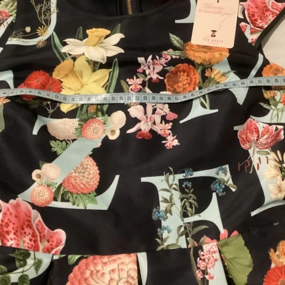 TED BAKER Navy Ottoman Alphabet Skater Dress Size 1 (Aus 8) - Picture 7 of 10